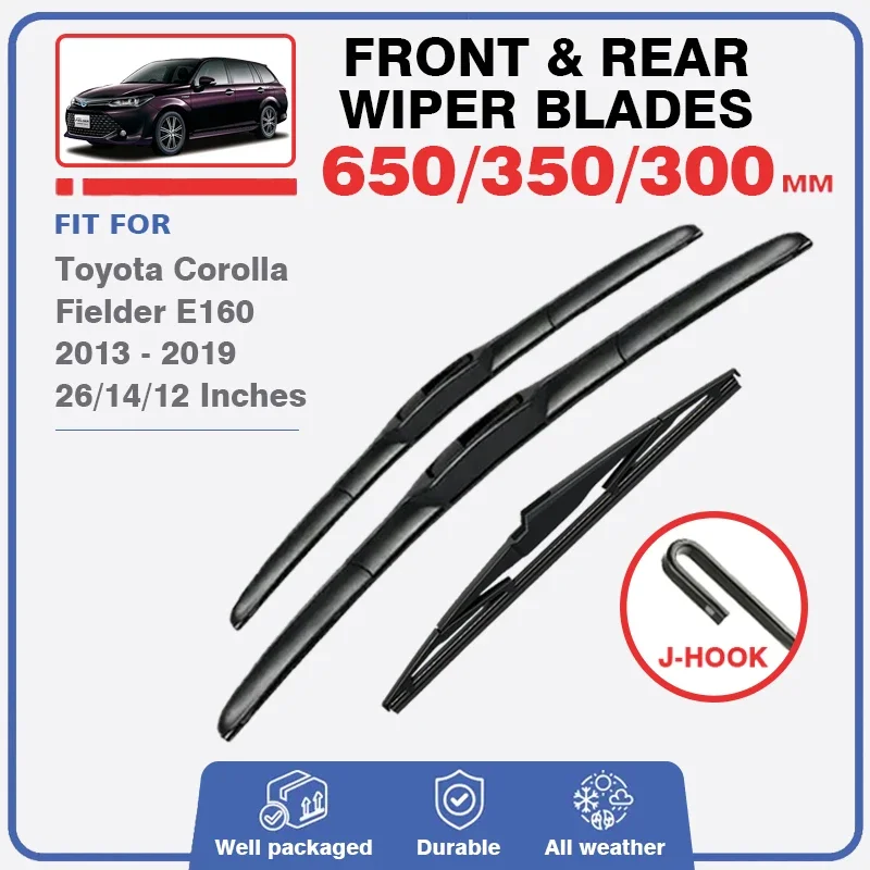 Front Rear Wiper Blades Set For Toyota Corolla Fielder E160 2013 - 2019 Hybrid Wagon Windscreen Windshield Window 26\