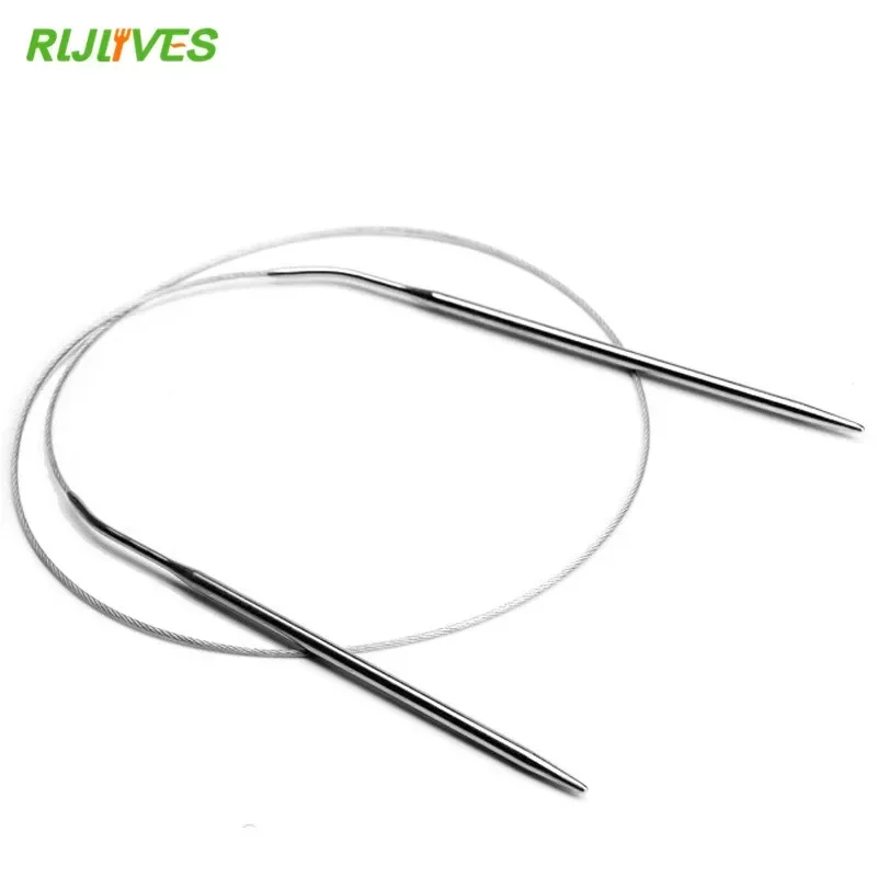 11Pcs/set 80 cm Stainless Circular Knitting Needles Circular Knitting Pins Crochet Weaving Pins Needlework Tools