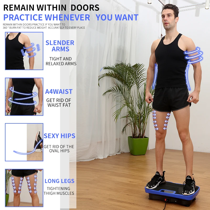 

Home Use Electromagnetic Vertical Direction Remote Control Stand Shake Exercise Body Exercise Vibration Fitness Platform Plate