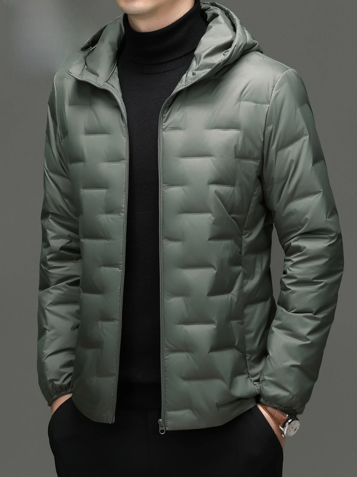 بيير كاردان الرجال خفيفة الوزن مقنعين أسفل Jaet 2025 شتاء جديد Sle الدفء Faion ملابس خارجية عادية فضفاضة تناسب #3