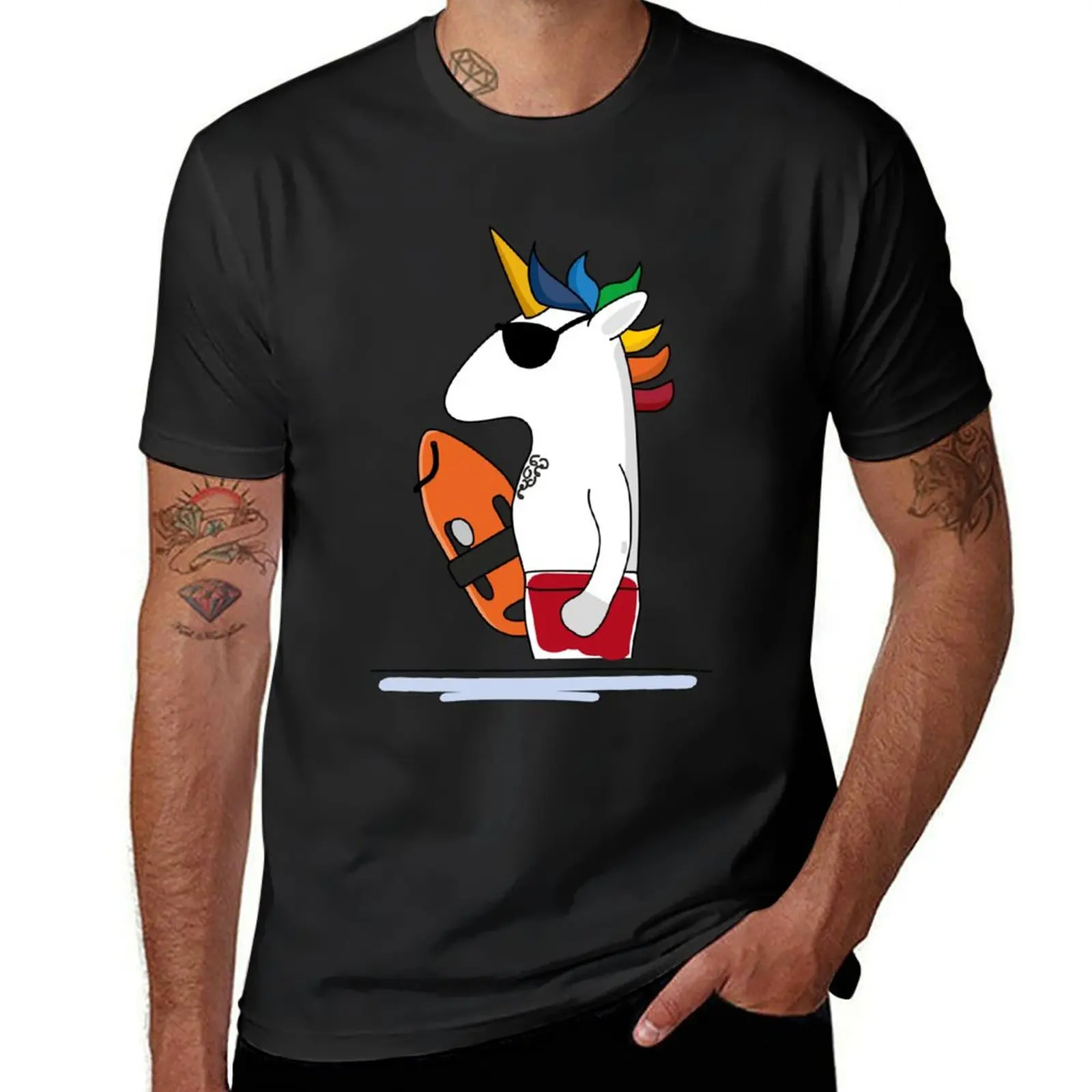 Lifeguard unicorn T-Shirt plus size tops blacks plain black t shirts men