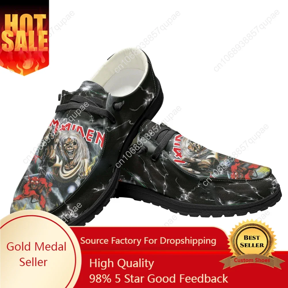 

Maidens Heavy Metal Rock Band Casual Shoes Singer Music Men Woman Flat Shoe Breathable Indoor Footwear Couple Custom Made Shoe