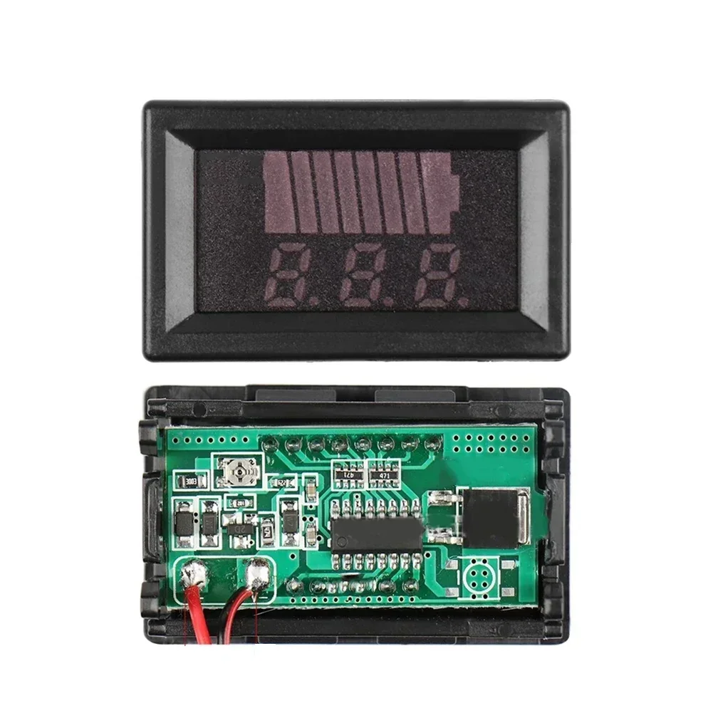 12-72V Car Battery Charge Indicator LCD Digital Dual Display Voltage Power Meter Lithium Battery Capacity Meter Voltage Tester