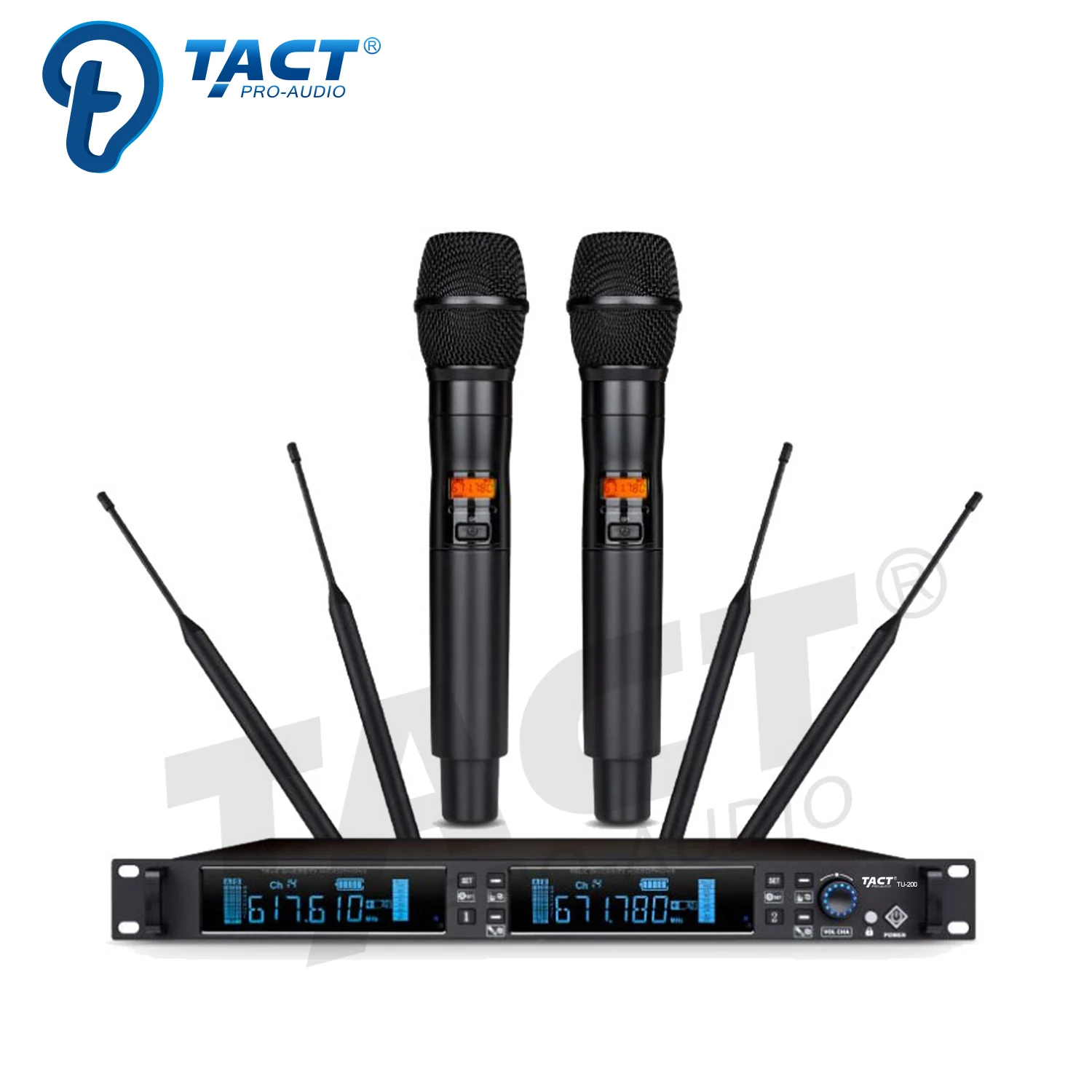 

Hot Sale Professional 2 Channels UHF Wireless Microphone