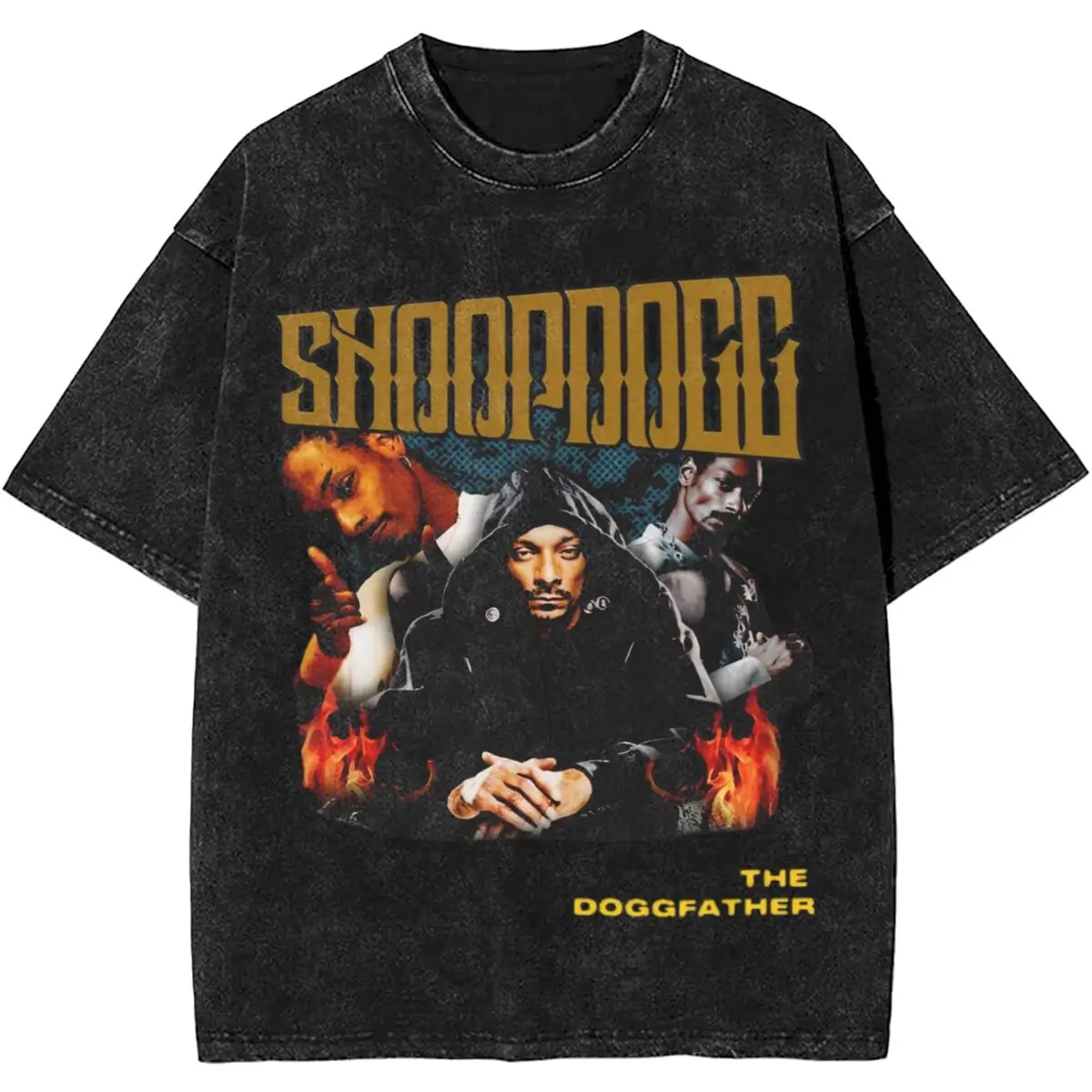 Snoop Dogg Bootleg Hip Hop T Shirt Hip Hop Washed Short Sleeve T-Shirt Vintage Men Women Tops Streetwear Graphic Printed Tees