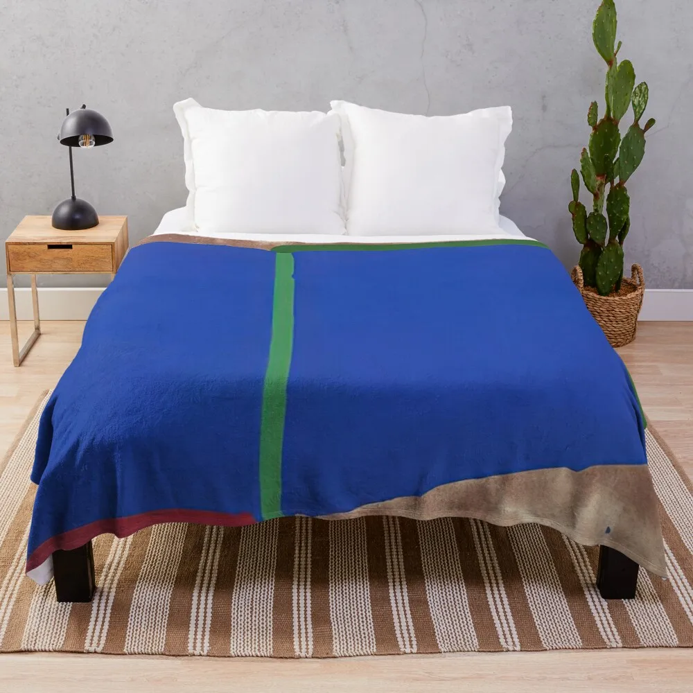 

John Hoyland - Blues, Greens - 1969 Throw Blanket Bed linens Luxury Designer Blankets