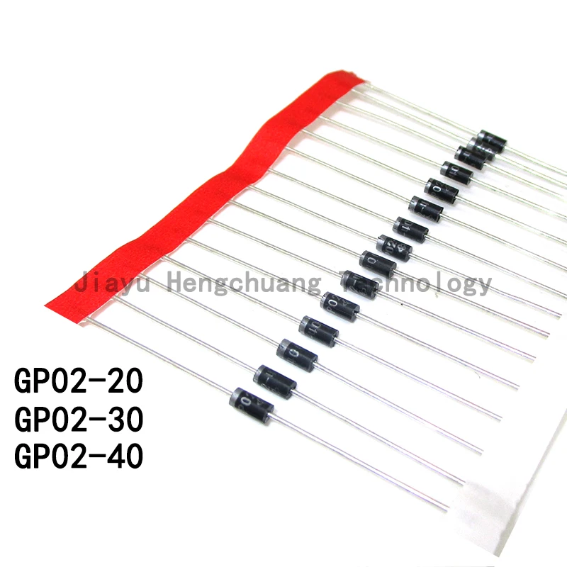 50PCS/Lot GP02-20 GP02-30 GP02-40 Inline DO-41 0.25A 2000V 3KV 4KV Rectifier Diodes