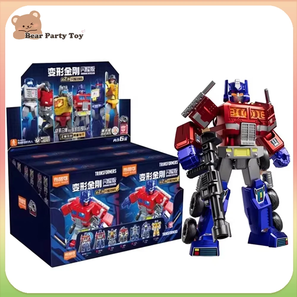 Blokees Block Shine1985 Transformers Led Shining Version2 Optimus Prime Ironhide Robot Toys Decoration Model Kids Birthday Gift