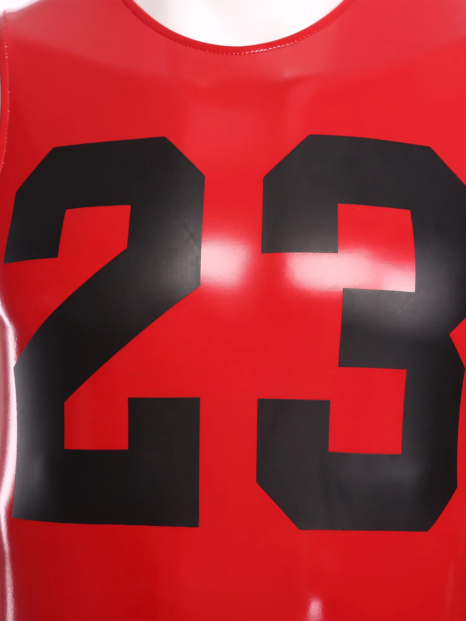 

Мужская мода спереди No 23, спортивный боди для тренировок и плавания без рукавов, блестящие облегающие спортивные купальники для баскетболиста в тренажерном зале