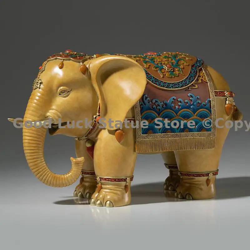 large Southeast Asia Thailand royal high grade GOOD LUCK bronze God elephant mascot HOME company business God of wealth Mammon