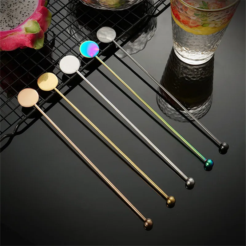 Creative Stainless Steel Cocktail Stirring Rod Shaker Bartender Beverage Muddler Stirrer Mixing Sticks Swizzle Bar Accessories