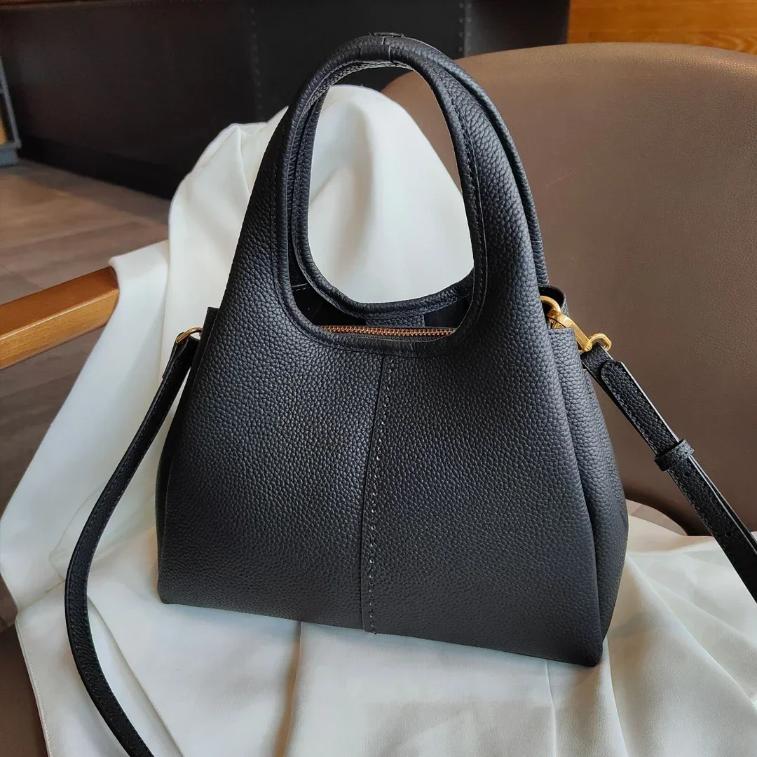 

Genuine Cow Leather Women's Shoulder Crossbody Bags Luxury Designer Brand Ladeis New in Handbag for Woman Female Busket Bag