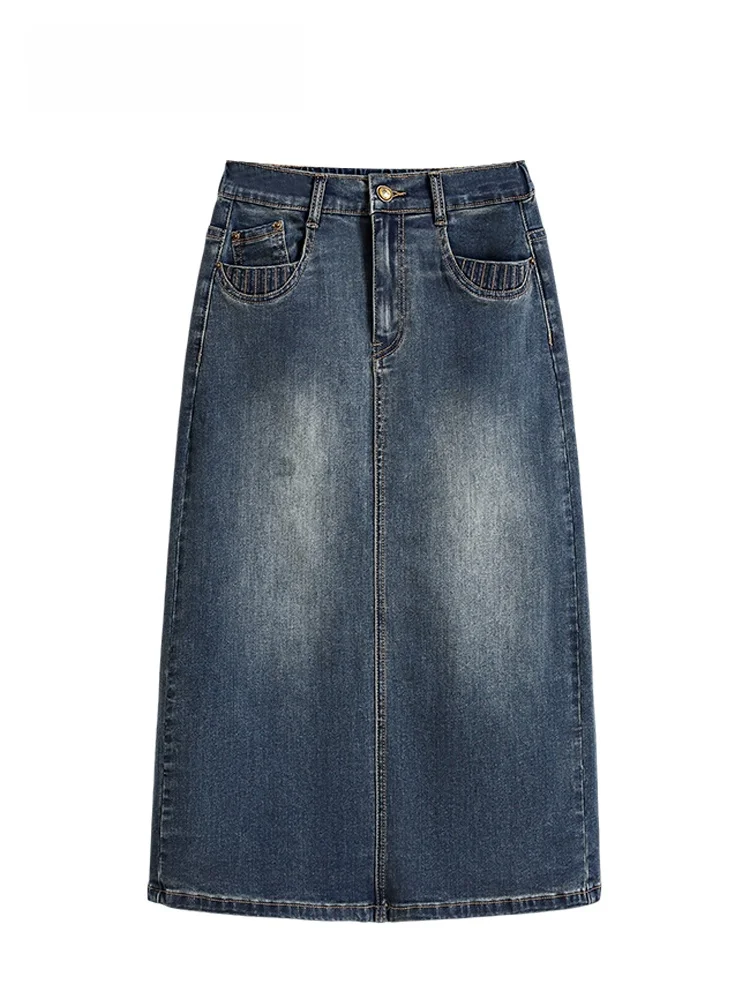 

CaraCLUB plus Size Denim Skirt Women Spring New Sle College Sle Slimming Loose Fit Bodycon Skirt Casual High Waist