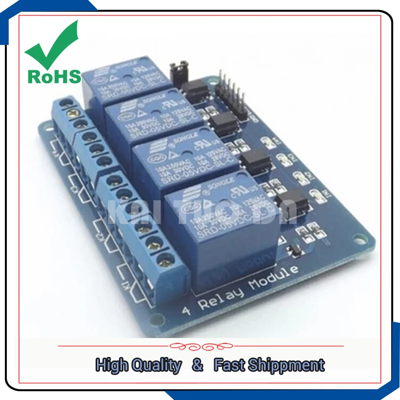 With optocoupler 4-way/four channel 12V relay module, relay control board with indicator relay output
