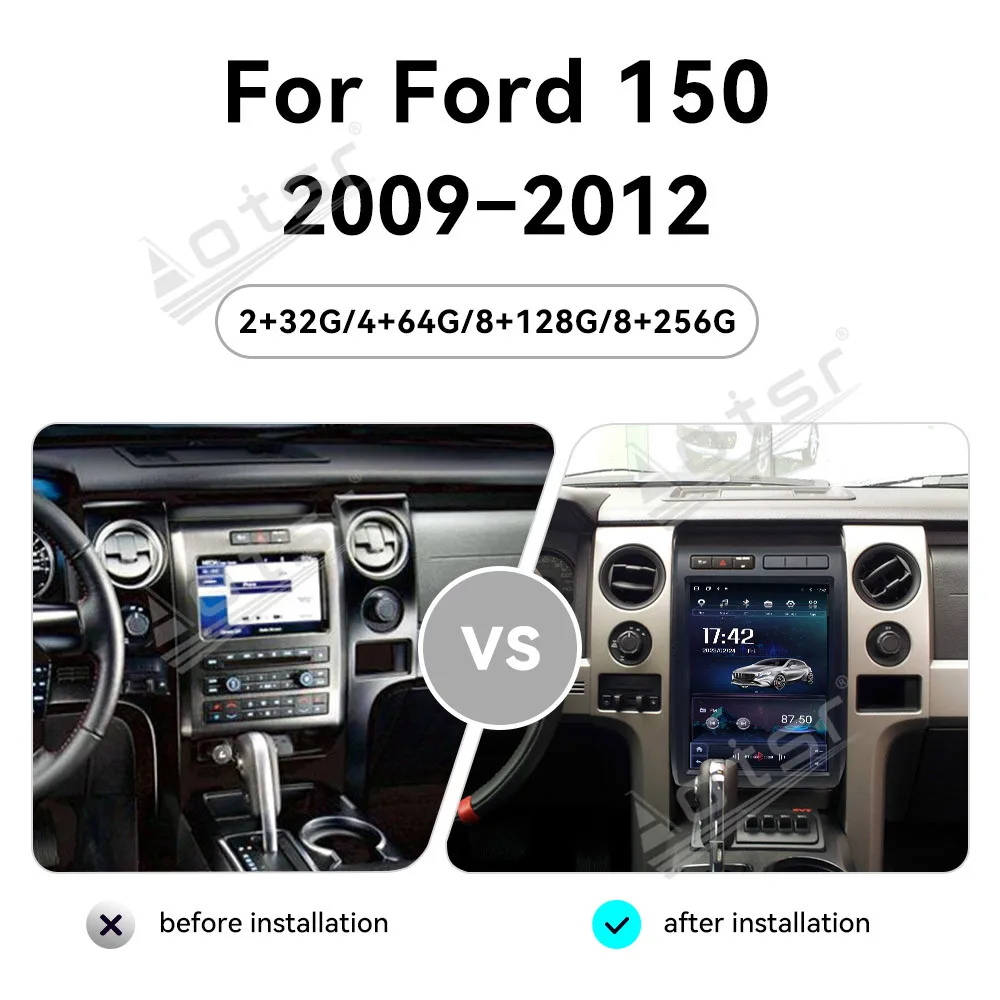 12.1 Inches Android 13 Tesla Style Car Radio For Ford F150 2009 2010 2011 2012 Multimedia Video Carplay Auto Stereo Head Unit