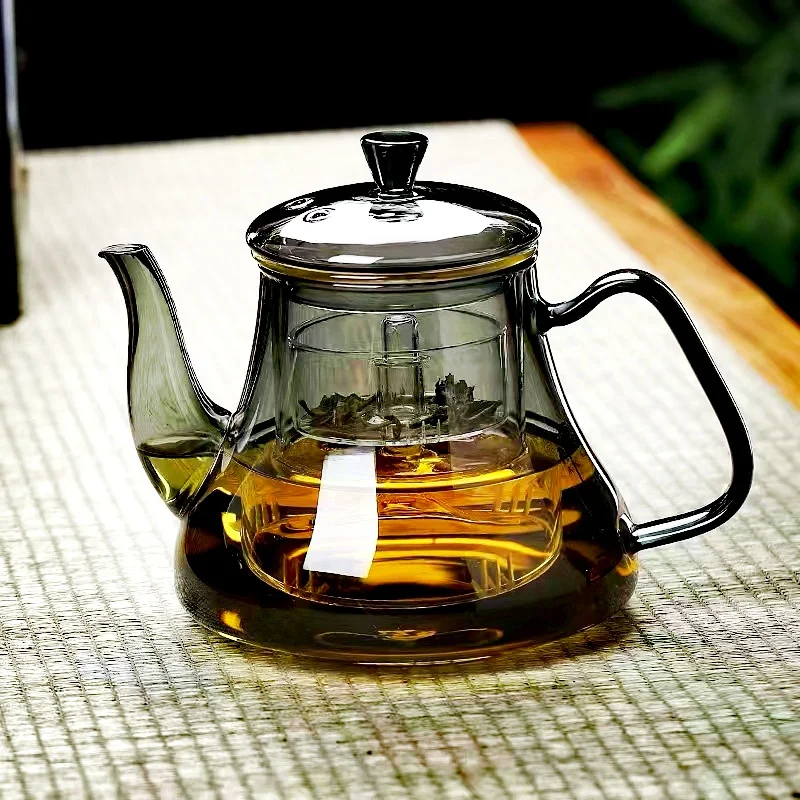 Cooking Puer Flower Tea High Borosilicate Glass Teapot  With Tea Strainer Infuser Filter Steaming And Boiling Kungfu Tea Pot