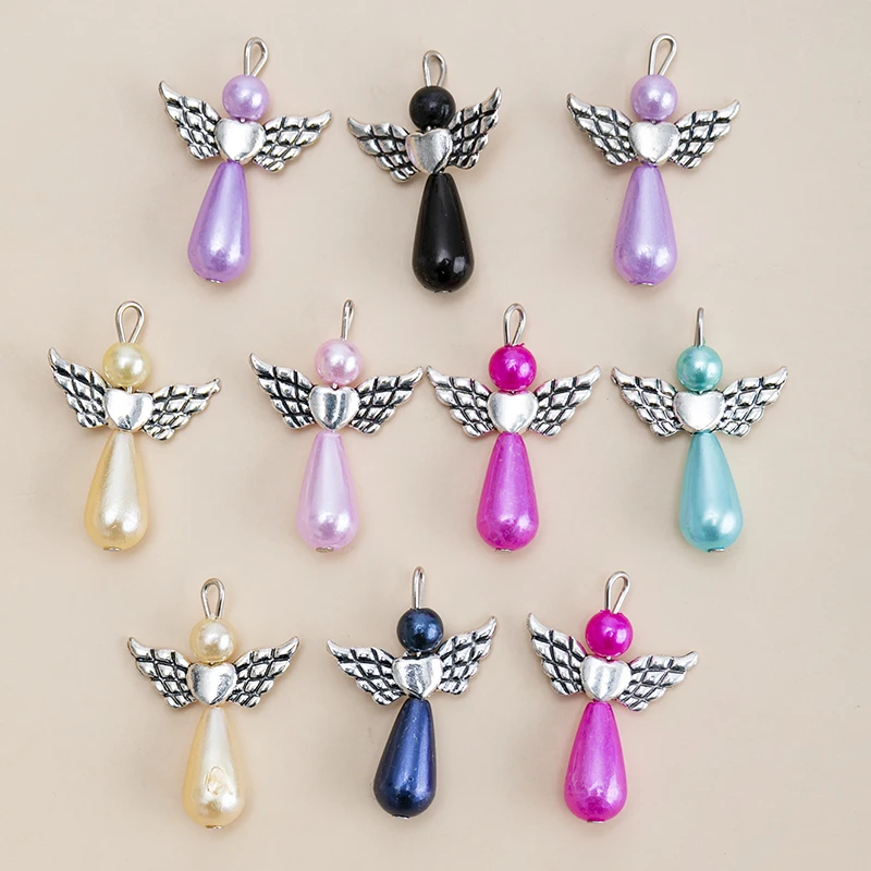 New 10pcs/lot Mixed Angel Wings Charms Pendant DIY Earring Necklace for Jewelry Making Accessories