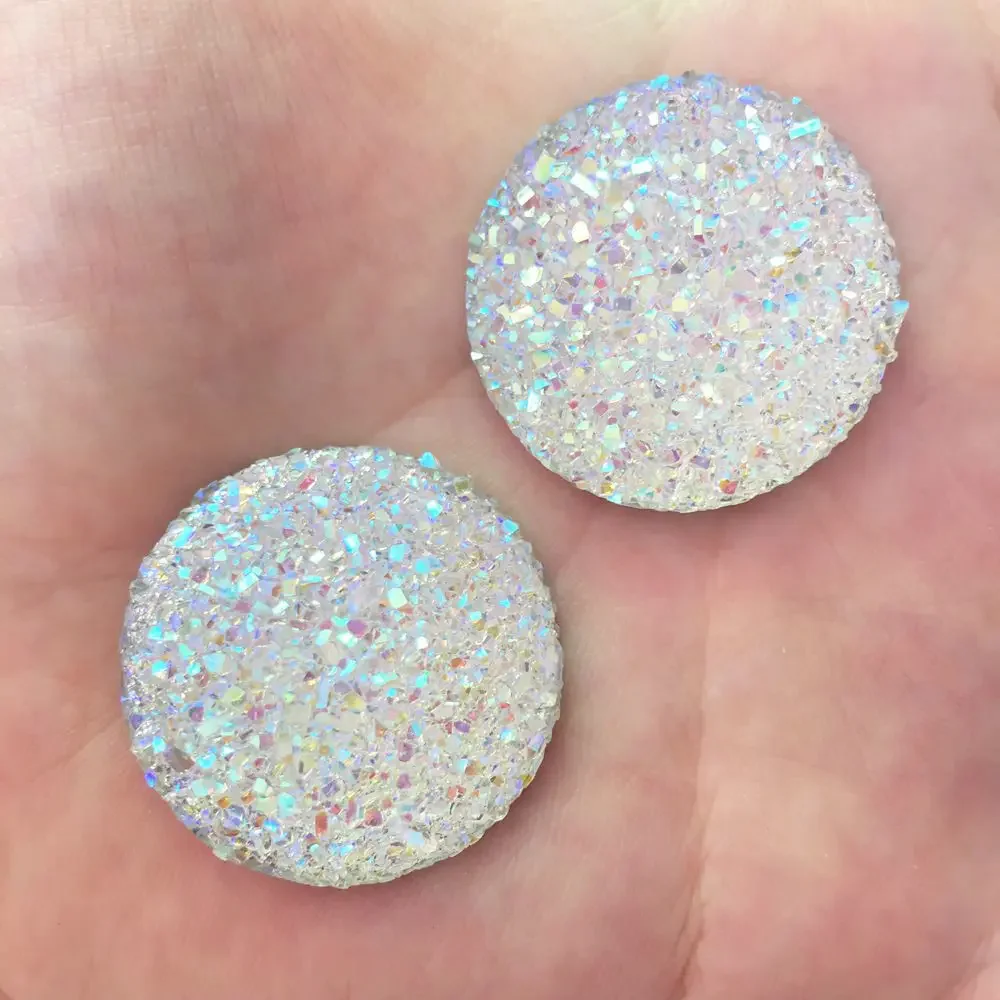 8PCS Shiny AB Resin 30mm Ore Round Gem Flatback Rhinestone DIY Wedding Appliques Accessories Crafts SR97*2