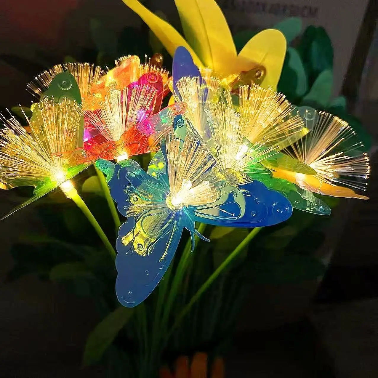 Vibrant Solar-Powered 1pc Butterfly Garden Stake LED Outdoor Decor with Smart Sensor Perfect for Yard & Patio Ambiance, Garden