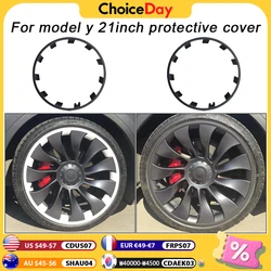 For Tesla Model Y 21 Inch Wheel Hub Rim Protection Patch Protectors Wheel Guard Covers Accessories ABS Auto Exterior 2019-2024