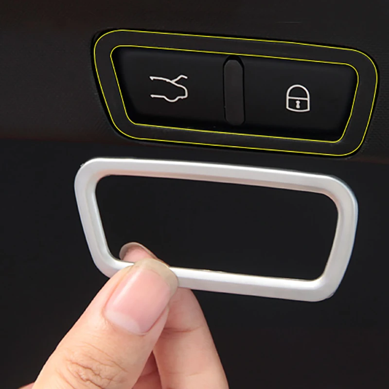 Trunk Gate Button Decoration Frame Car Stickers For Alfa Romeo Stelvio Inteiror Accessories Trim Supplies