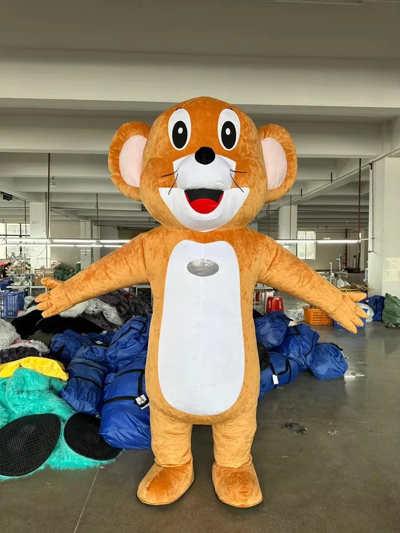 

MINISO Disney Christmas Cat and Mouse Mascot Inflatable Tom Cat Jerry Mouse Costume Adult Cartoon Outfit for Halloween Party