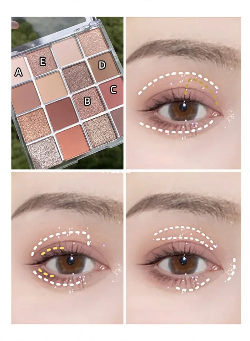 2 Types 16 Colors Colorful Eyes Shadow Paleta Nude Shiny Eyeshadow Palette Shimmer Matte Long Lasting Waterproof Eye Pigment