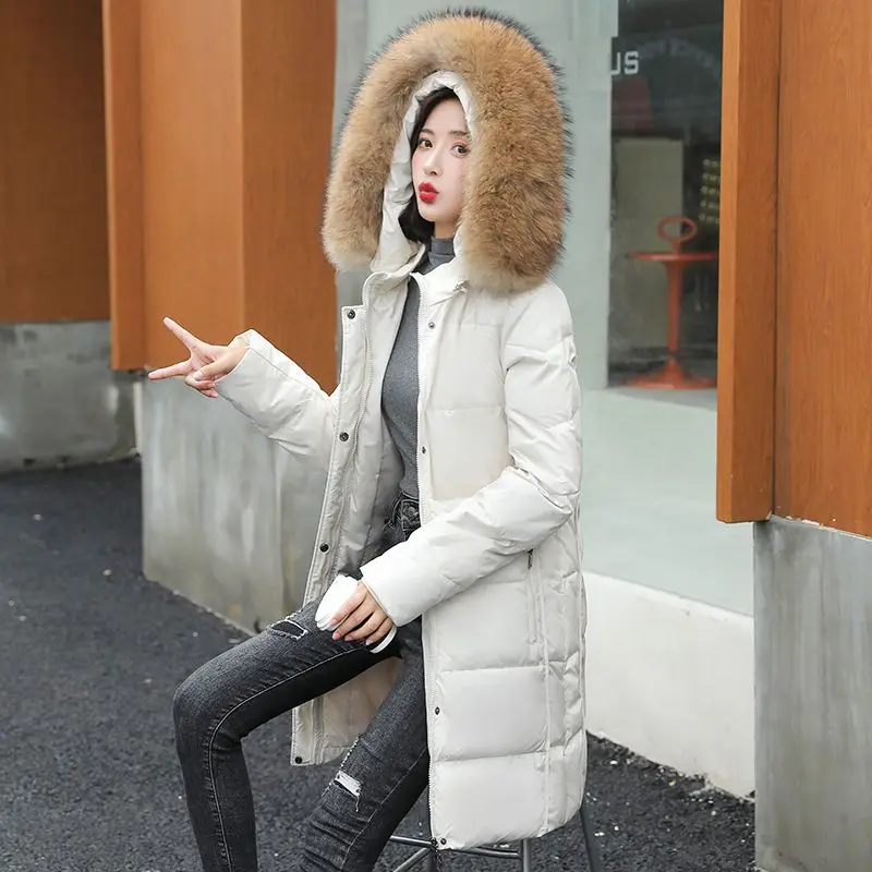 2024 Winter Coat Parka Cotton Padded Hooded Fur Long Jacket For Women S-4XL  Casual  Thick Snow Windbreaker Clothes O19