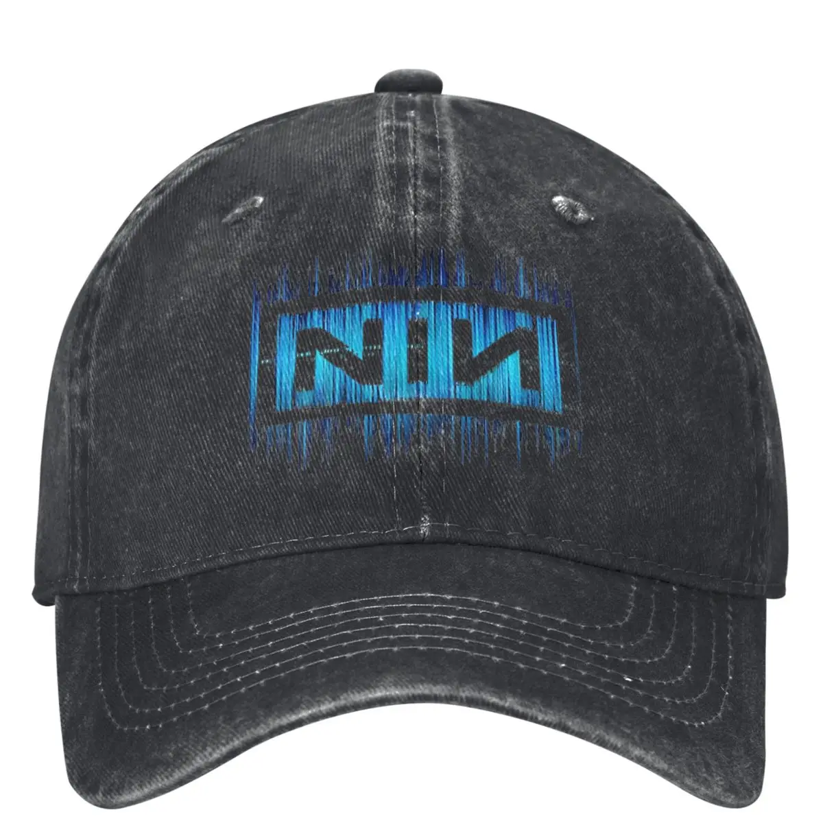 Dark Blue NIN Retro Logo Nine Inch Nails Baseball Cap Outdoor Sport Quality Trucker Hat Couple Streetwear Designer Baseball Caps