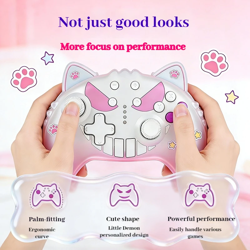 Gradient Pink Purple Devil Series Game Controller For Tesla Car Model 3 Model Y  TMR Joystick Tablet Switch 1/2 Multi Platform - view 2