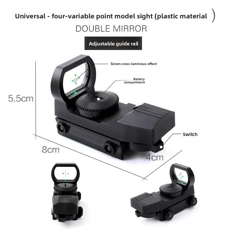 

Tactical holographic, 4-reticle green-red dot portable outdoor sight for 20mm rail-mounted hunting rifles, airgun accessories
