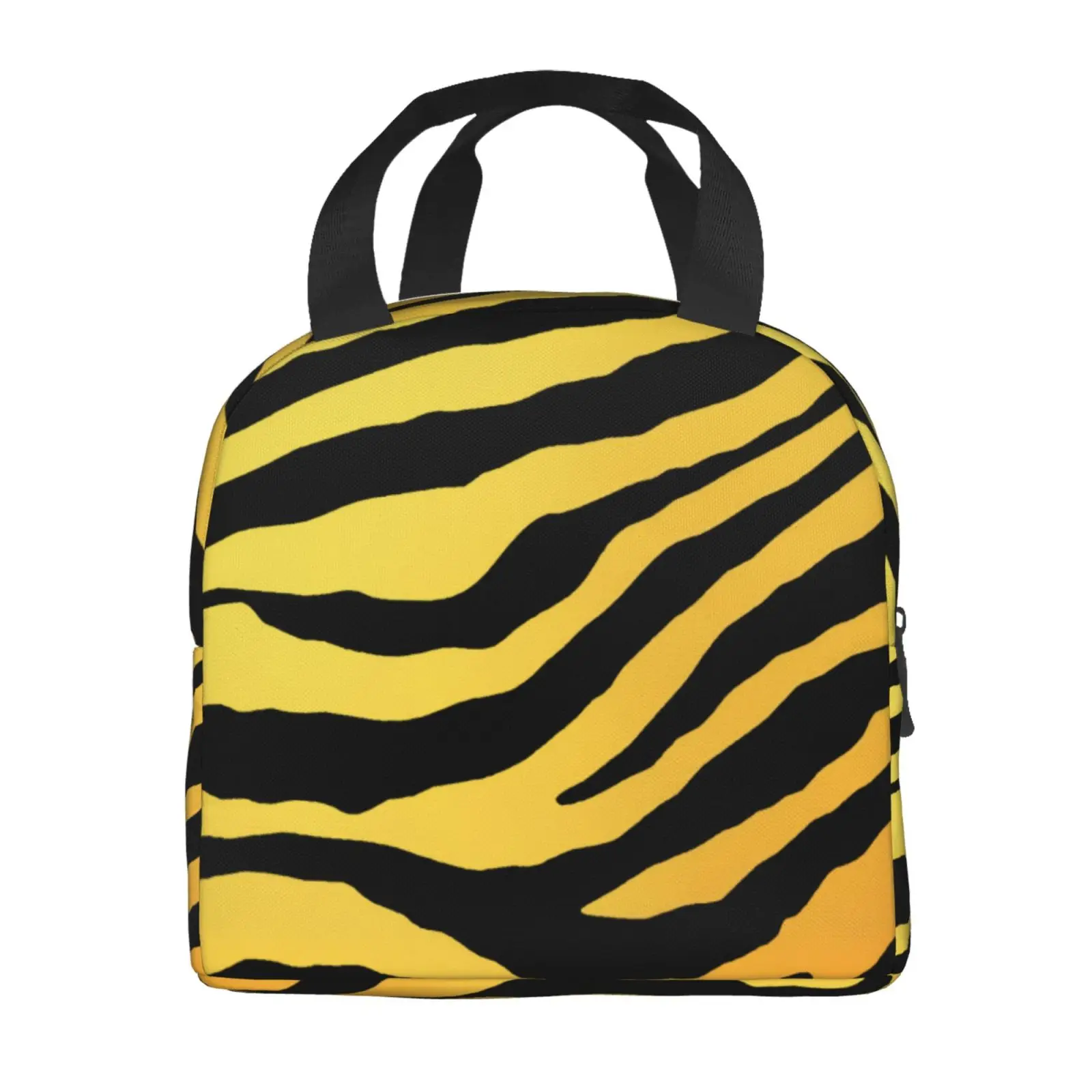 Zebra Stripe Pattern Print Lunch Bags Insulated Bento Box Lunch Tote Leakproof Picnic Bags Thermal Bag for Woman Girl School
