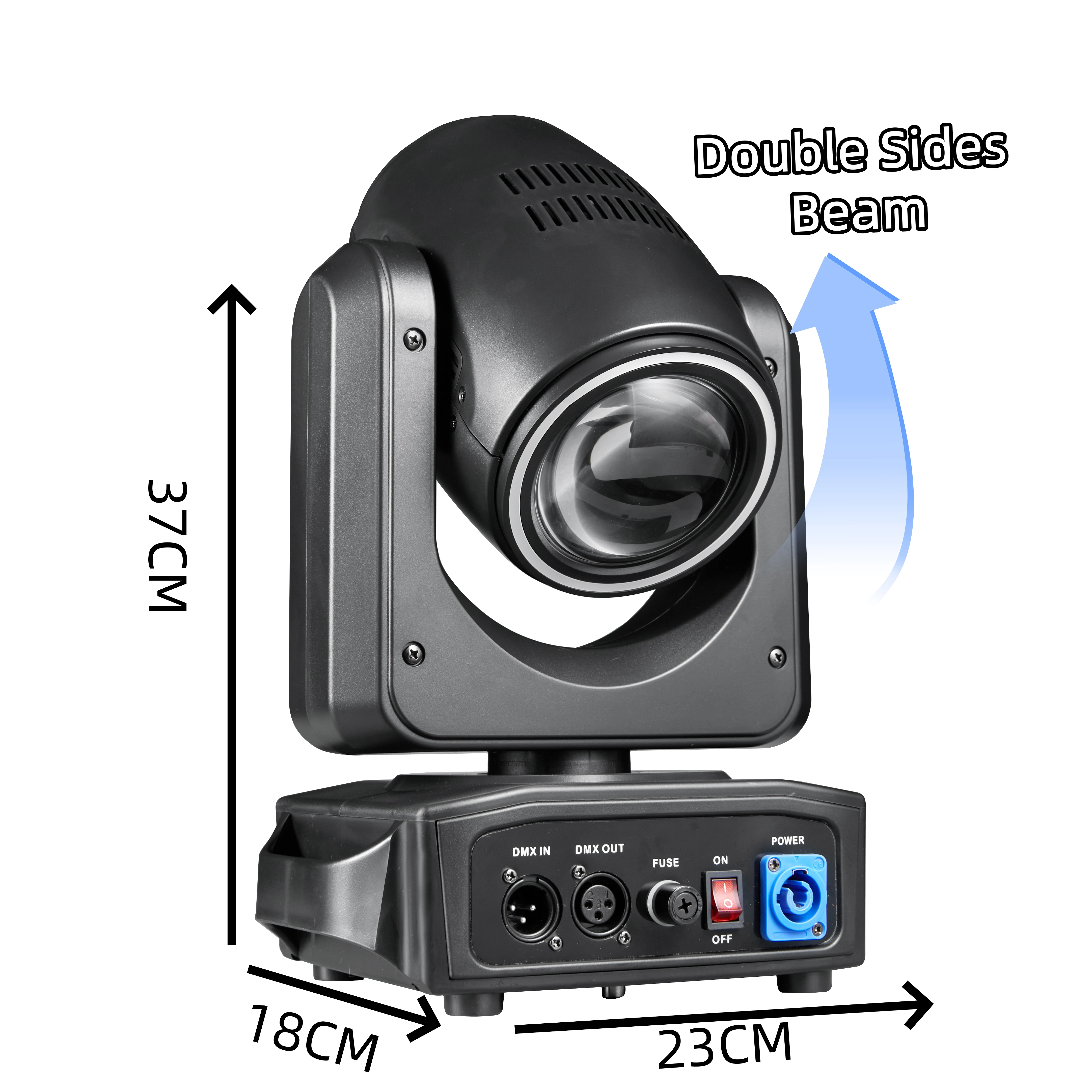 Double  Sides Beam&Halo Effect 180W LED Beam Light DMX512 Moving Head 360°Infinite rotation DJ Bar Stage Light
