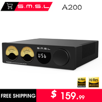 SMSL A200 HIFI Power Amplifier Bluetooth 5.0 Hi-Res 70W*2 HDMI ARC Bass Treble Adjustable Pop Sound Control Circuit With Remote