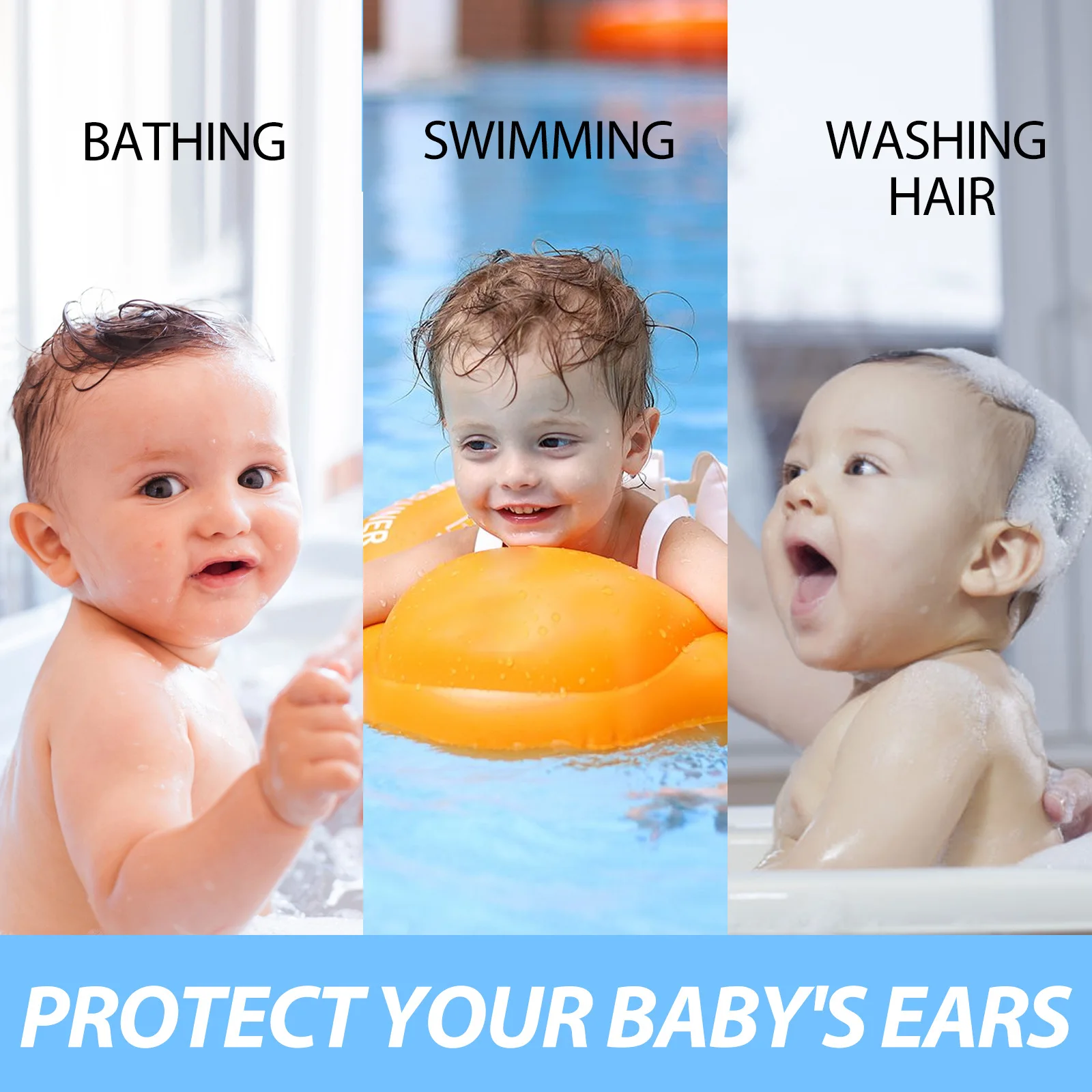 Waterproof Ear Protector Swimming Baby Shampooing Bathing Anti-water Ingress Ear Patch Shower Cap Tool Waterproof Sticker 30pcs