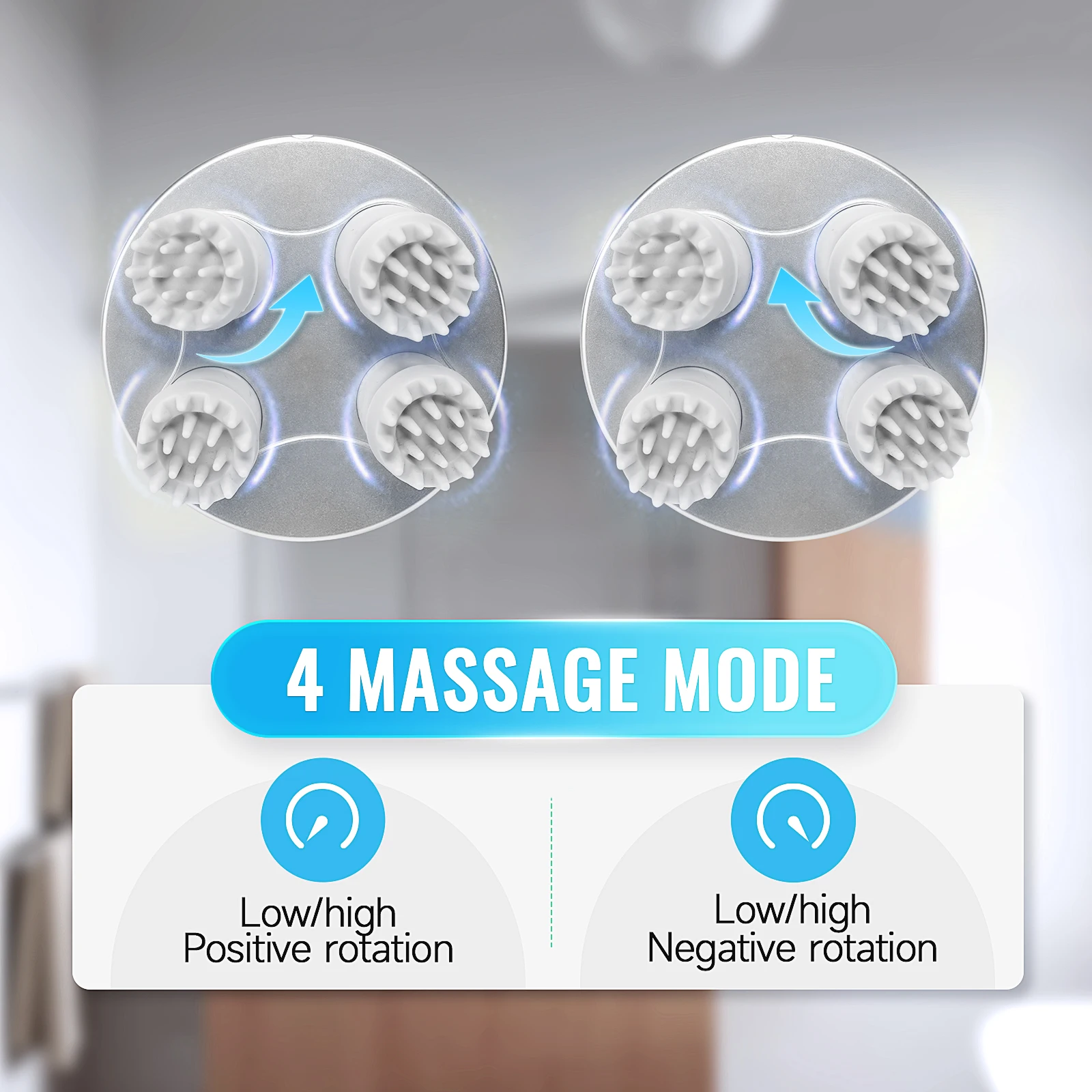 Electric Smart Head Massager TYPE-C Wireless Waterproof Mini Scalp Massager Body Massage  Neck Deep Tissue Kneading Stress Relax