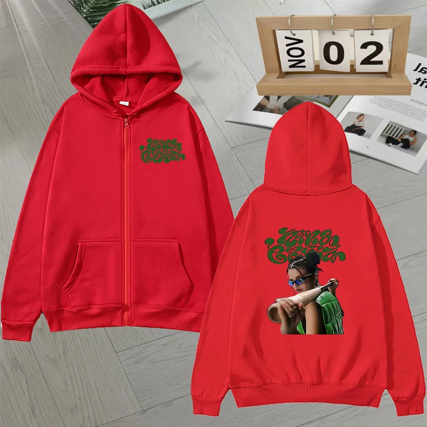 เสื้อแจ็คเก็ตฟลีซ Nina Chuba Tour Album 2025 ฤดูใบไม้ร่วง ฤดูหนาว สำหรับผู้ชายและผู้หญิง สไตล์สตรีทแวร์ ซิปแบบรูดขึ้น เสื้อสเวตเชิ้ตแขนยาวสไตล์โกธิค มีซิปและฮู้ด