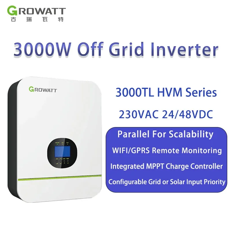 Growatt 3000W One Phase Off Grid All In One Solar Storage Inverter Parallel For Scalability