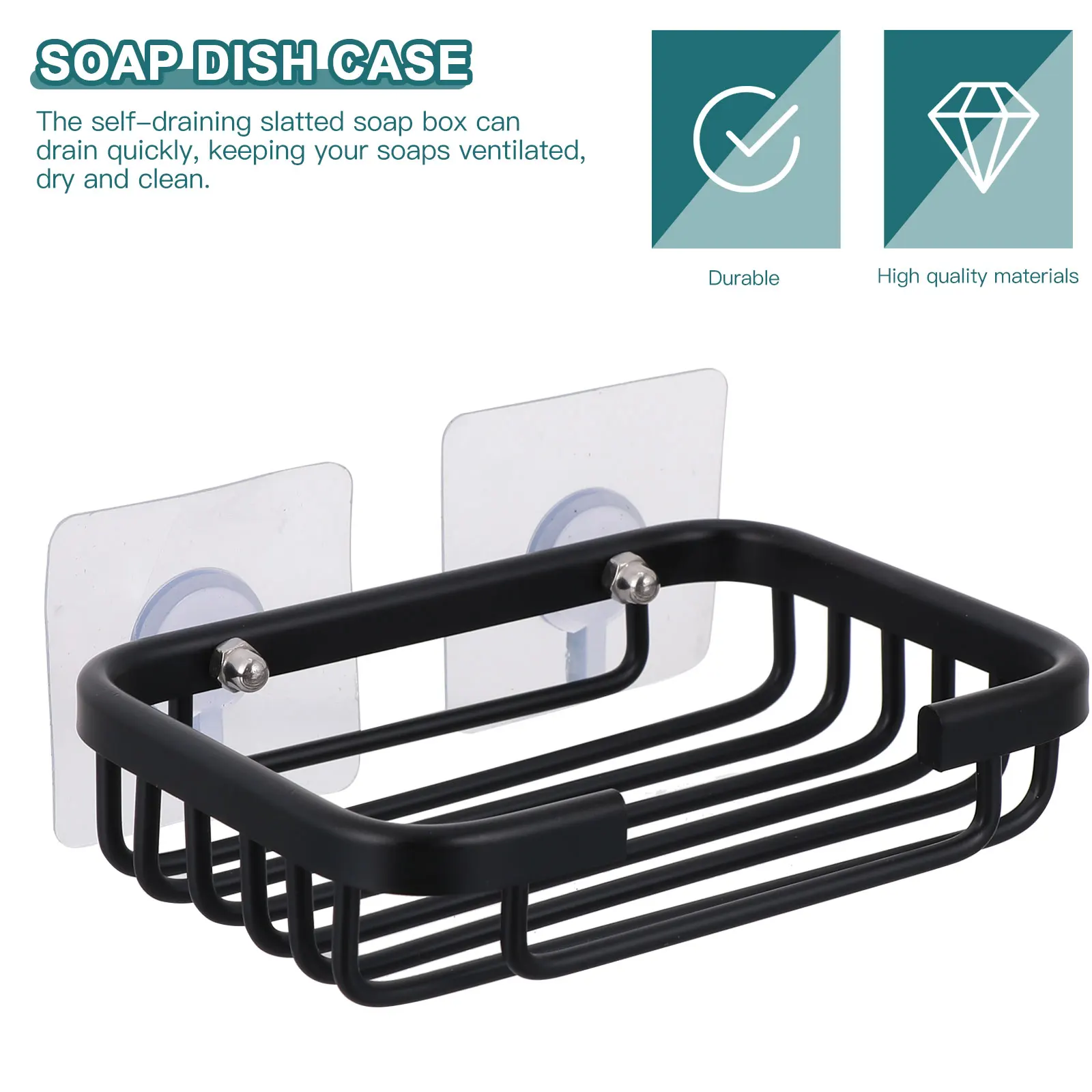 

Wall Mounted Soap Holder Bathroom Dishes with Drain Rack Shelf Container Draining Aluminum Tray Space Self Drainage Bar