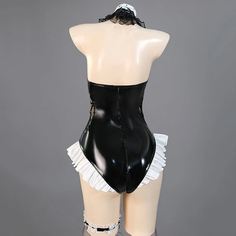 Blue Blue Airline Cosplay Costume Cool Festival Fearless Cosplay Costume Girl Dress PU Leather Jumpsuit Uniform Halloween