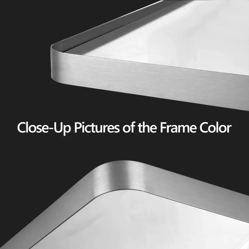 40x36 インチ ブラッシュニッケル アルミニウム フレーム バスルーム ミラー