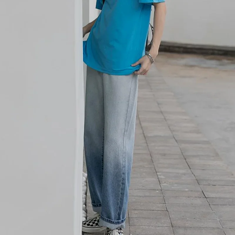 Jeans Women All-match Wide Leg Trousers Female Spring Hot Selling Popular Minimalist Basic Teens Students Ulzzang Streetwear New