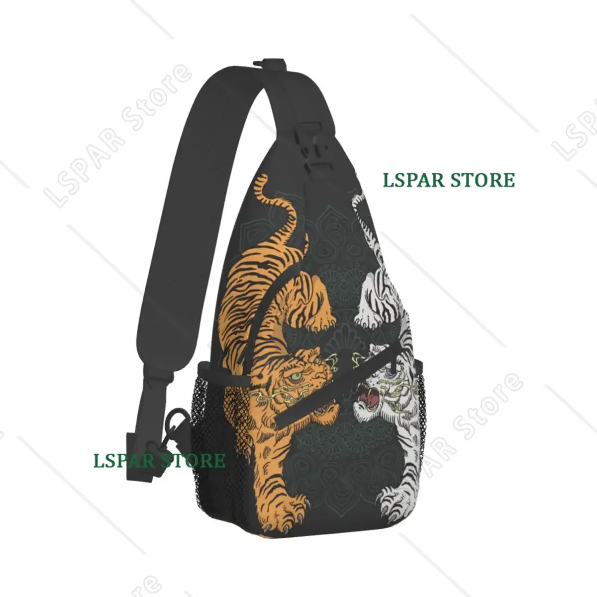 Japanese Style Crossbody Bag Sports Tiger Tattoo Design Wild Animal Chest Bag Unisex Women Man Fashion Shoulder Backpacks Travel