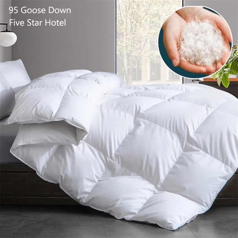 

Winter Cotton Goose Down Duvet Insert Five-Star Hotel Quilt Super Soft Fluffy Customizable Comforter for All Season Luxurious