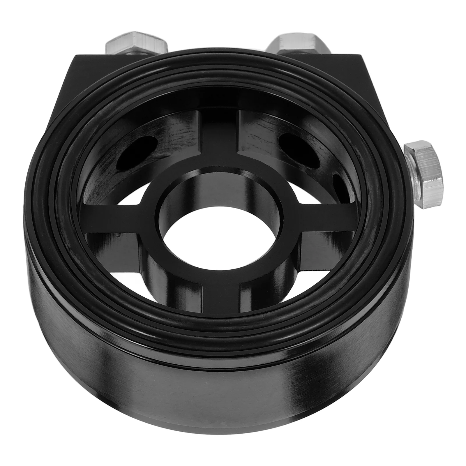 

Oil Cooler Adapter Black Aluminum Alloy Sandwich Plate Kit Cooling Performance Car Modification Oil Filter Gauge Replacement