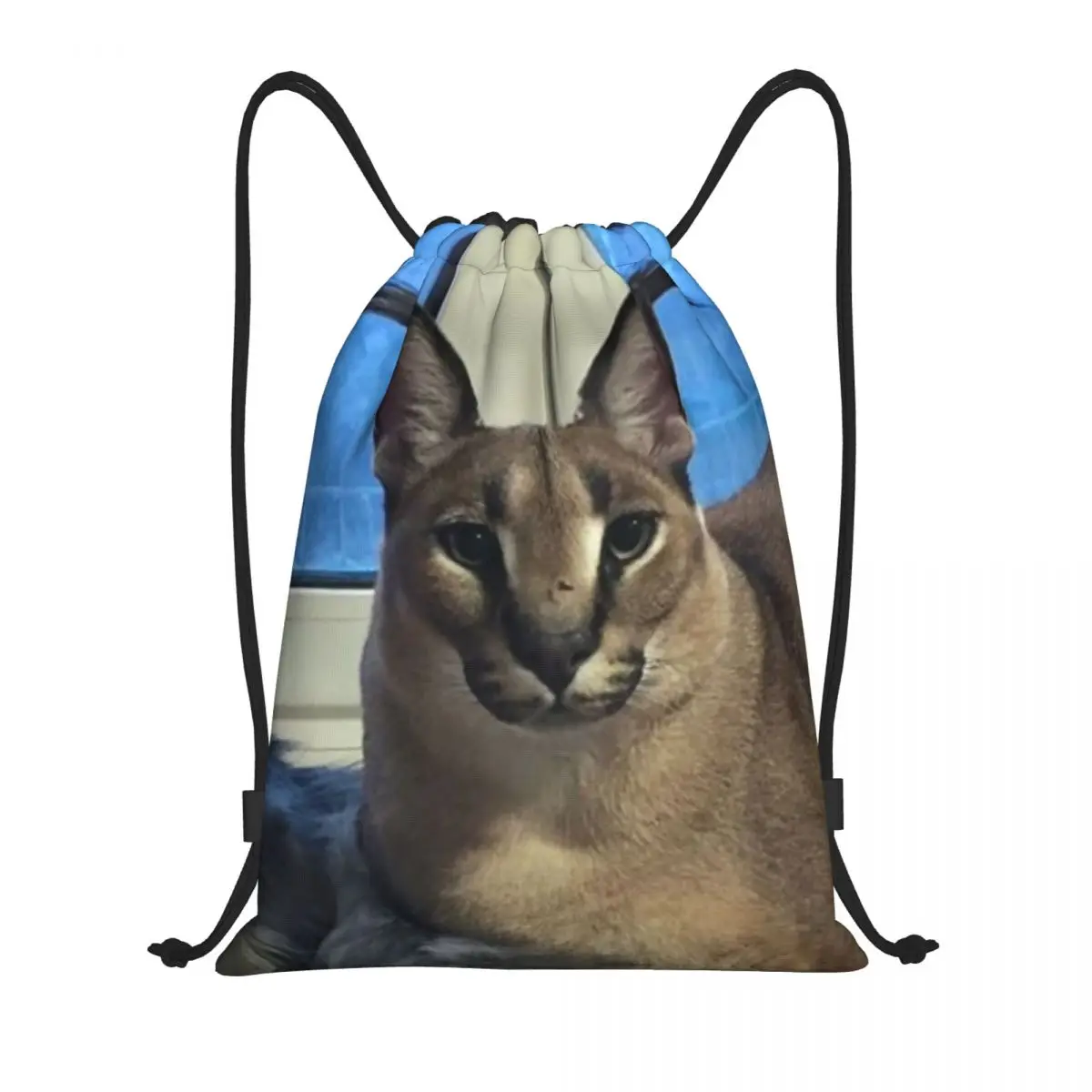 Custom Big Floppa Funny Meme zaino con coulisse borse uomo donna leggero Caracal Cat Gym sport Sacks Sacks per l'allenamento