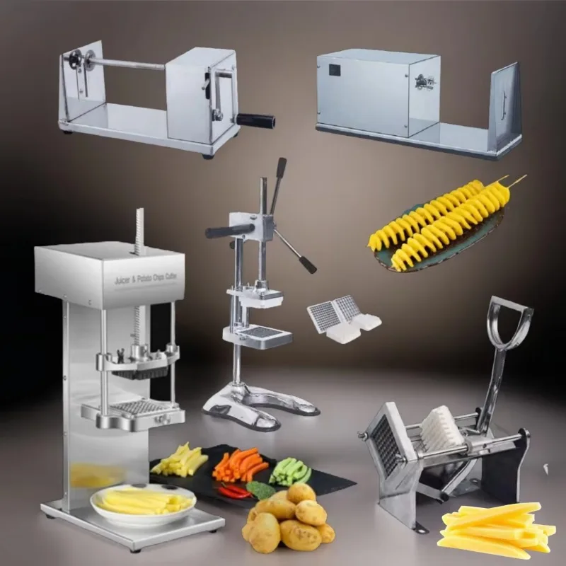 Electric Manual Automatic Chip Cut Twist Spring Tornado Spiral Potato Twister Cutting Cutter Slicing Slicer Tower Making Machine