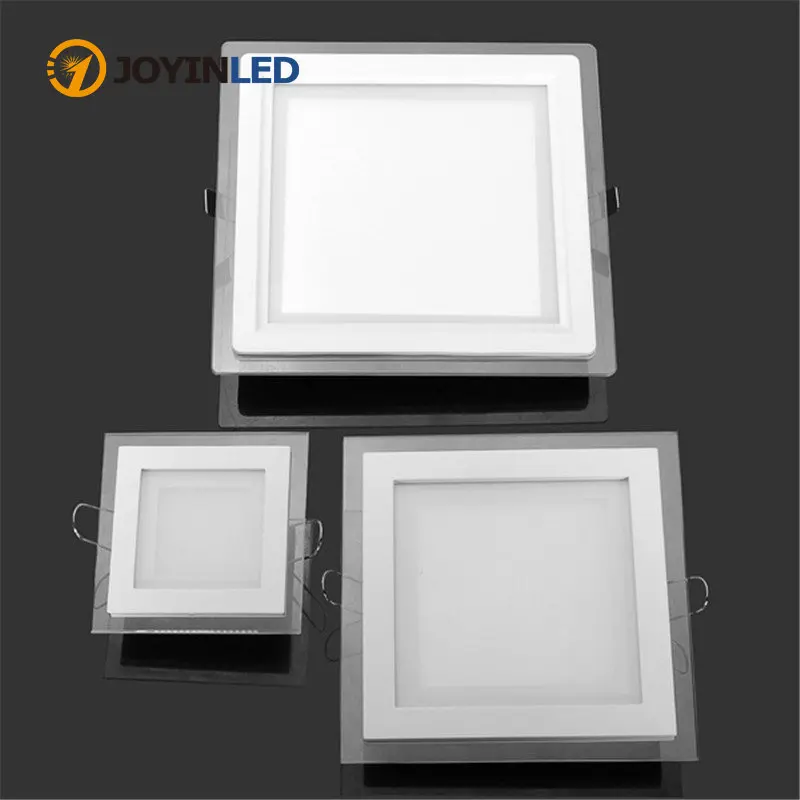

Square LED Panel Downlight 6W 9W 12W 18W 24W Glass Panel Light Ceiling Recessed Lamp LED Spot Light AC85-265V With Adapter 3000K