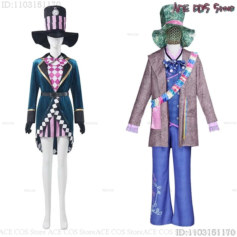 Women Men Mad Hat Coat Tarrant Alice Hightopp Cosplay Outfit Stage Performance Costumes Halloween Roleplay Party Fantasia Style