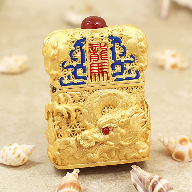 

Genuine Zippo Enamel Dragon Spirit oil lighter copper windproof cigarette Kerosene lighters Gift with anti-counterfeiting code